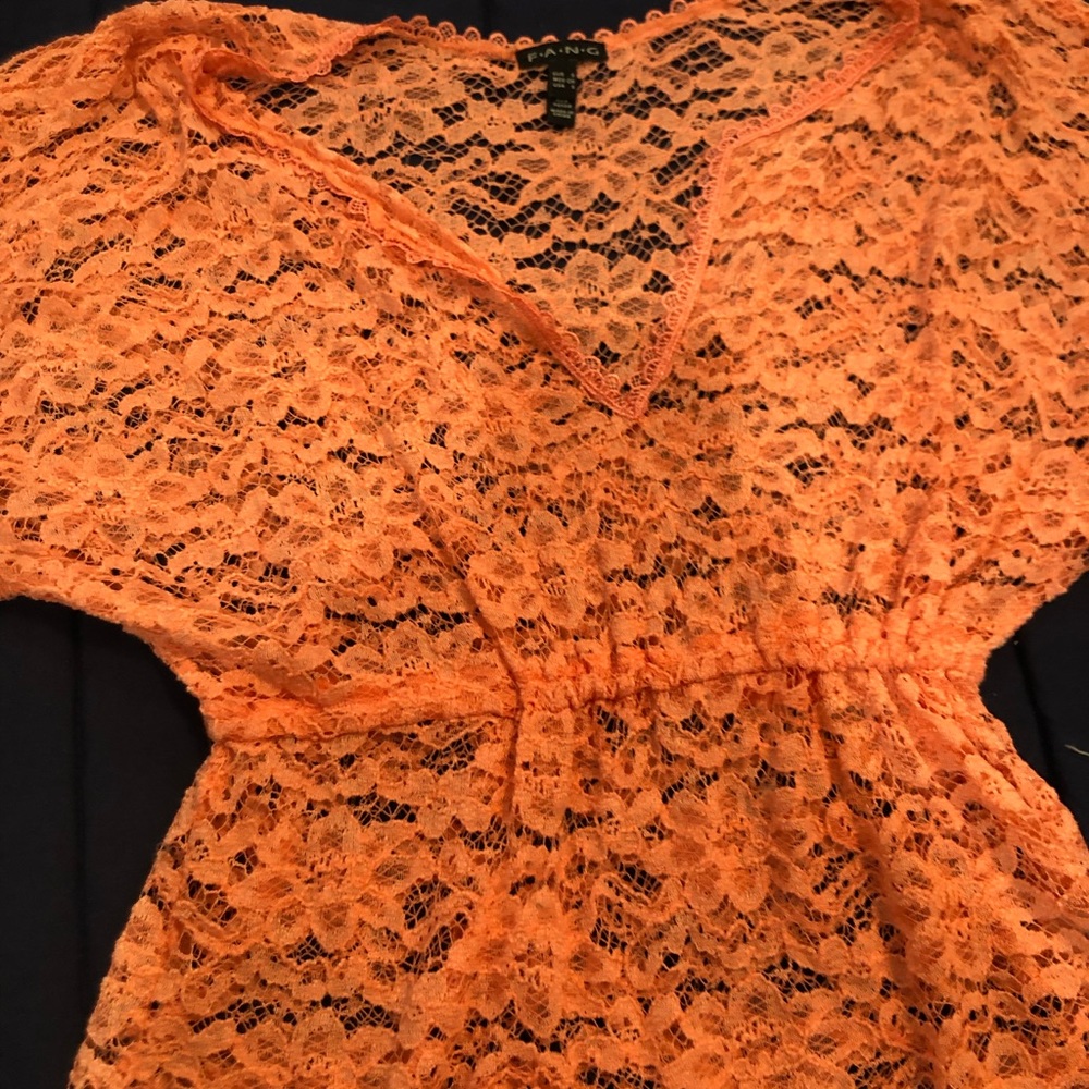 Pink Lace Cover Up